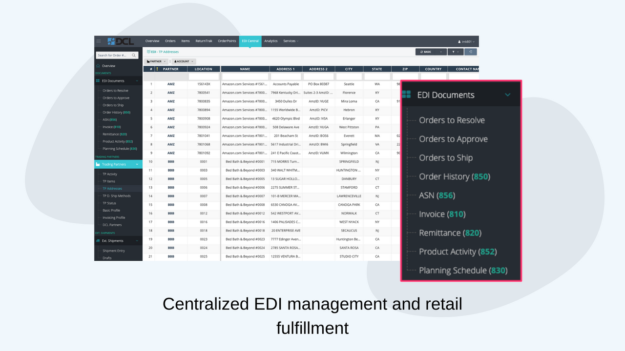 Retail fulfillment and EDI management