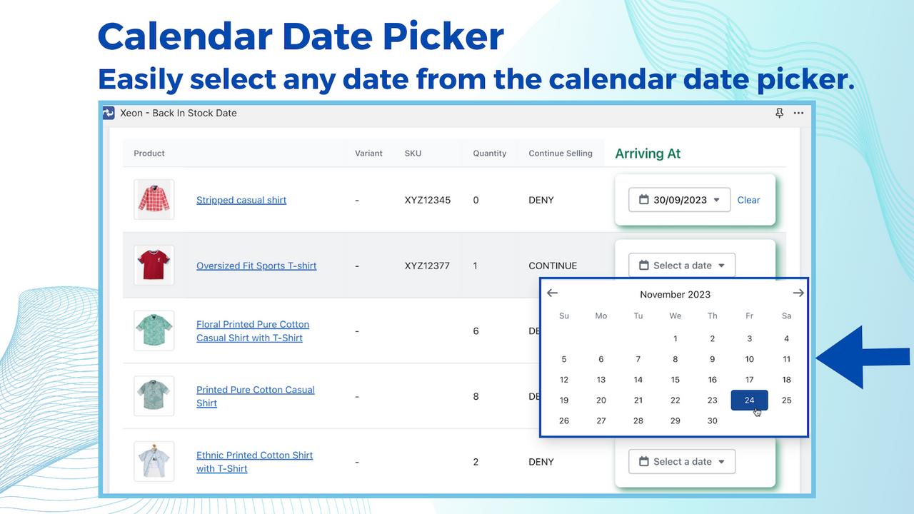 Date configuration widget