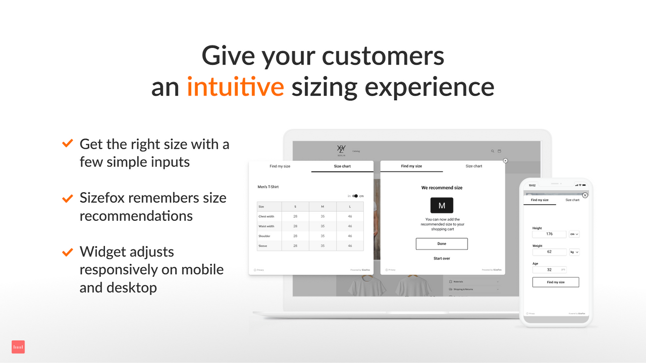 Give your customers an intuitive sizing experience