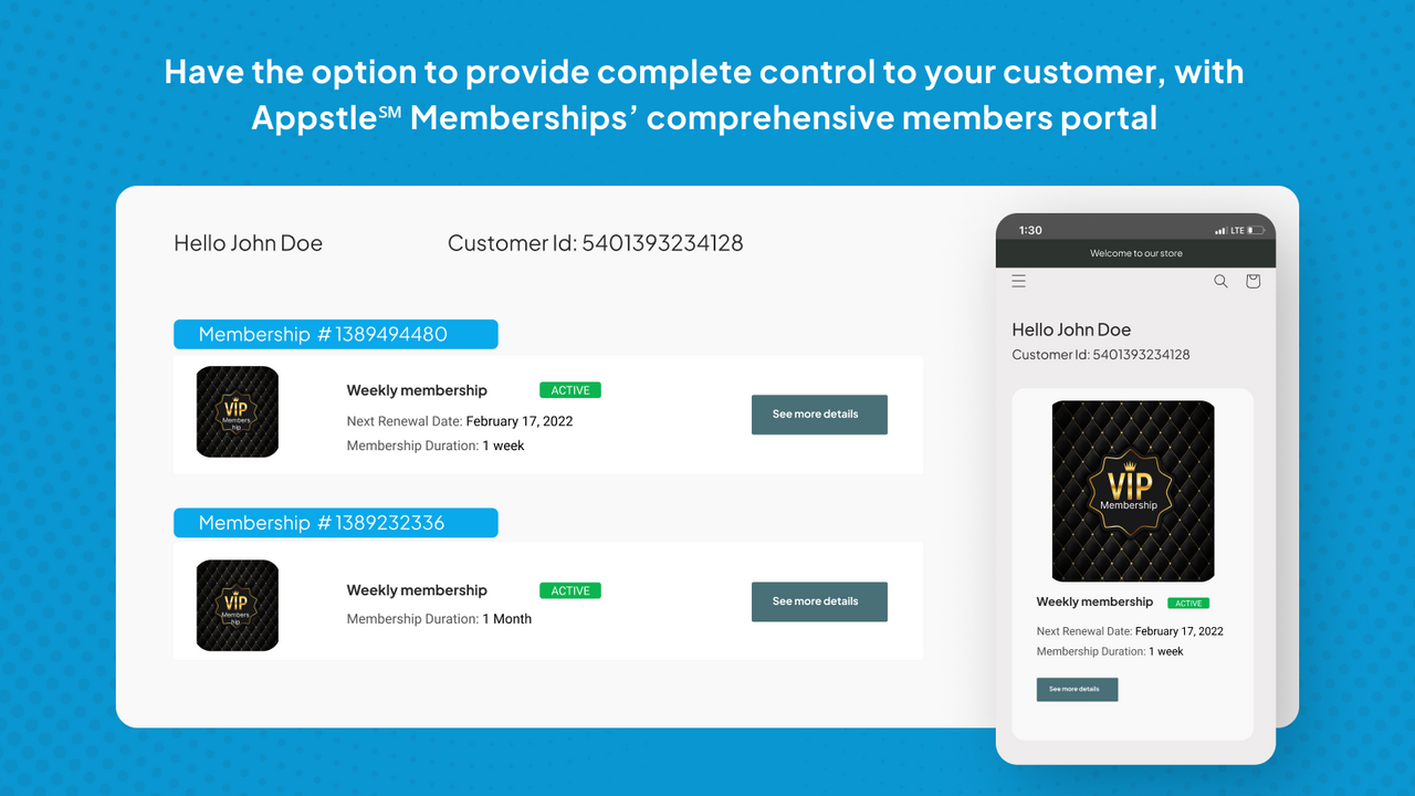 Membership Customers Portals