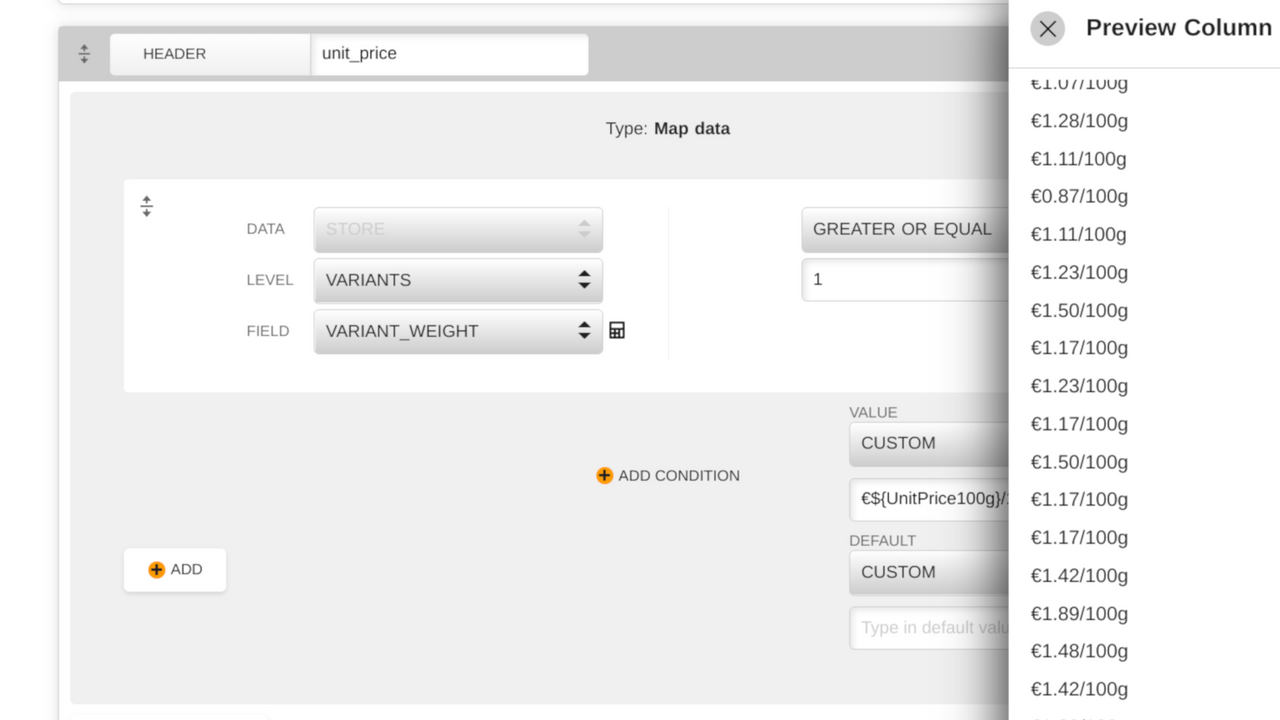 Simple intuitive column builder