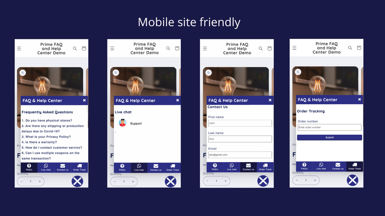 Prime FAQ Helpcenter Whatsapp Chat for Shopify