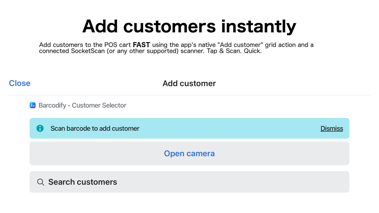 Barcodify ‑ Customer Selector