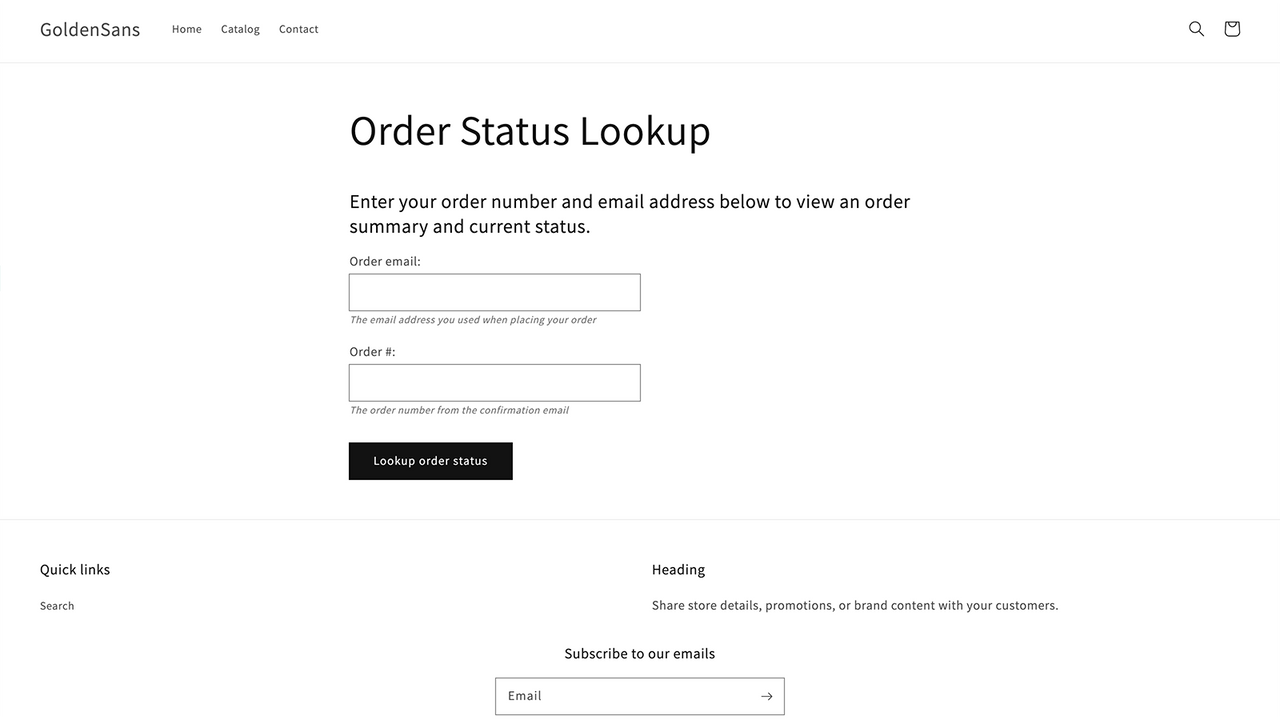 App customer-facing lookup form