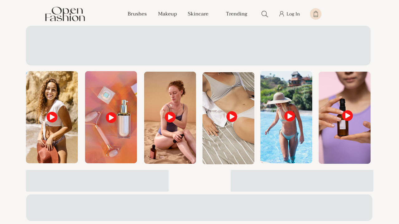 Shoppable videos in a carousel format for ecommerce websites