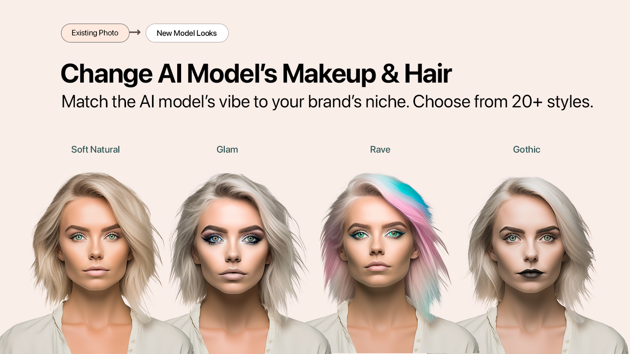 Change makeup & hair of AI models to match your brand's niche