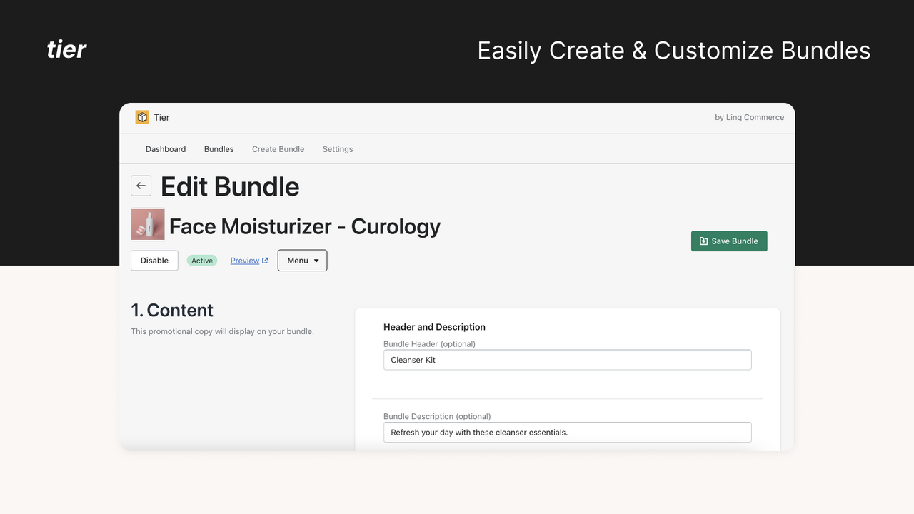 Easily create and maintain bundle promotions.