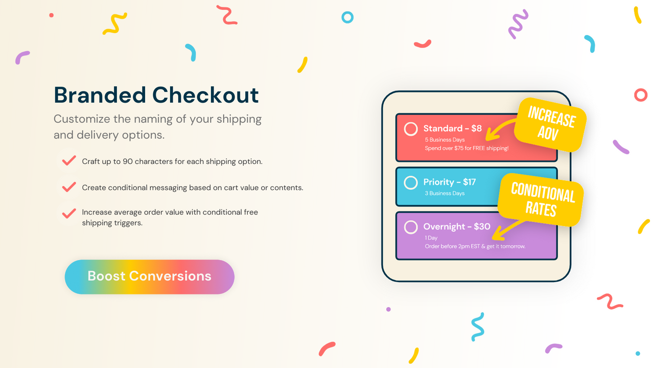 customize the naming of your shipping and delivery options