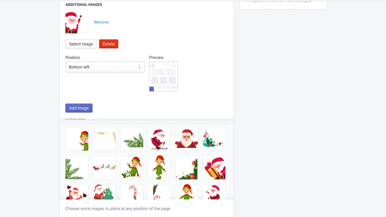 Holiday site effects and decorations app―The main settings 3