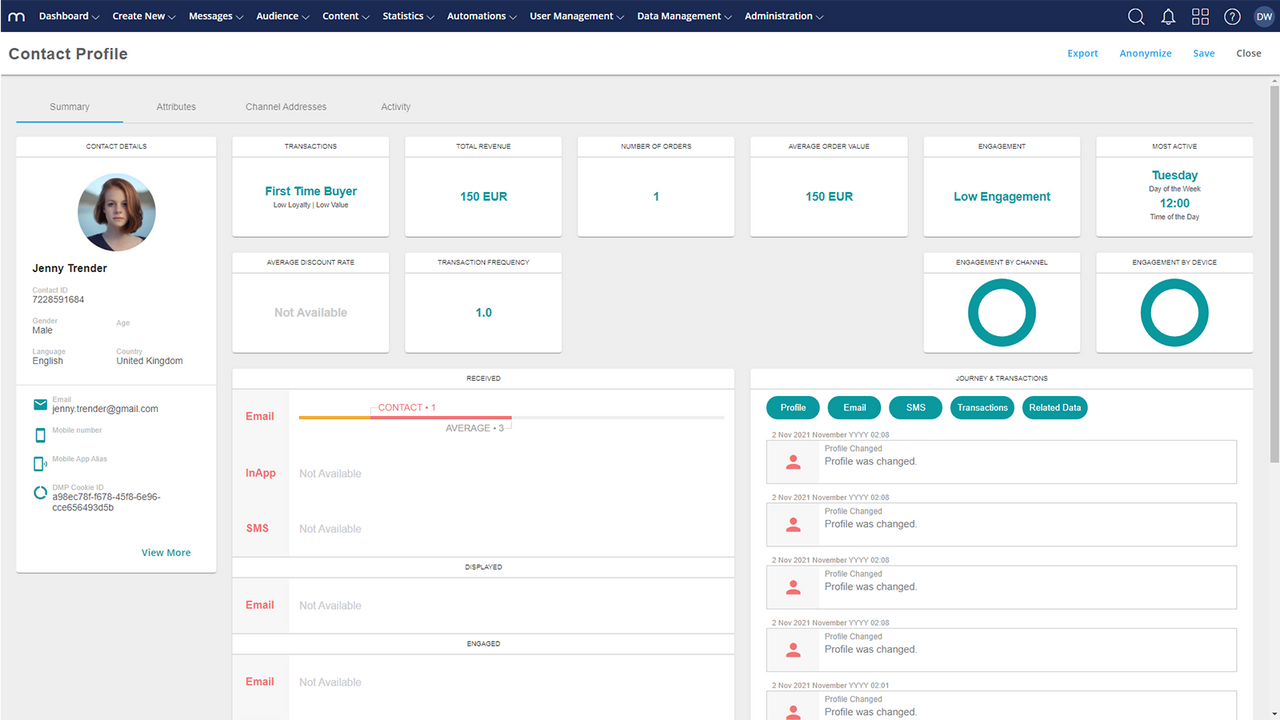 Unified Customer Profile - Mapp Engage