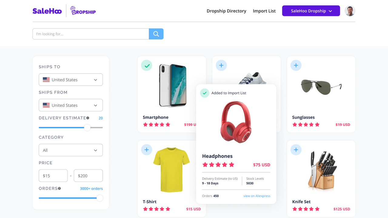 Use SaleHoo Dropship to find high margin products to dropship