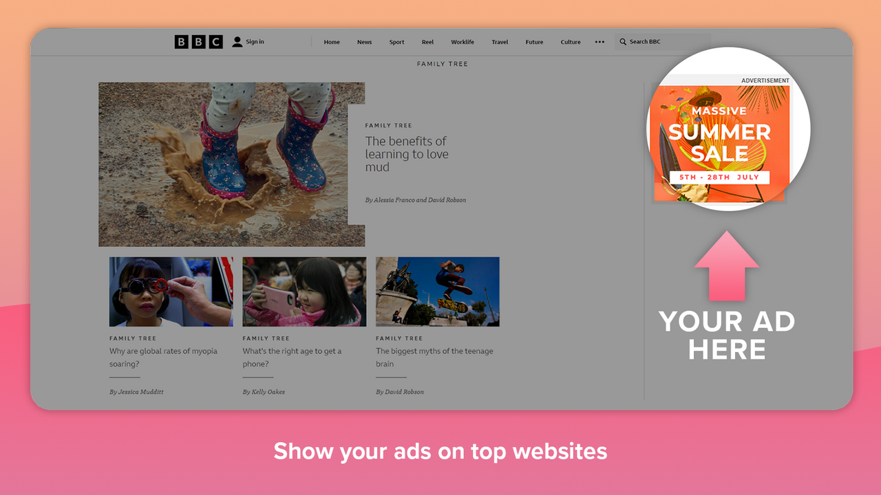 Showcase your brand on top websites