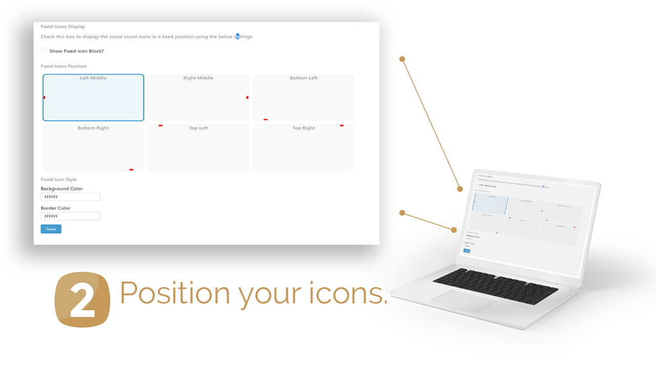 Positioning social media icons