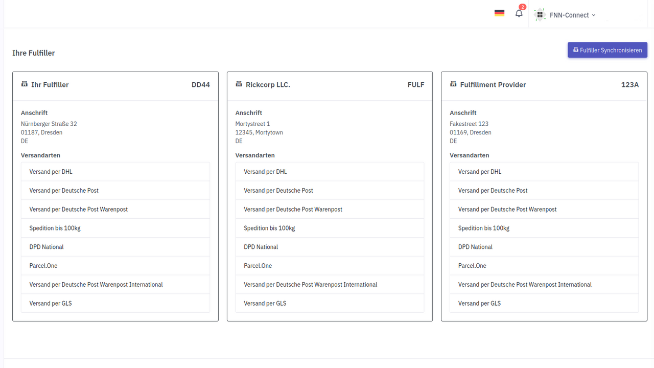 manage your fulfilment provider