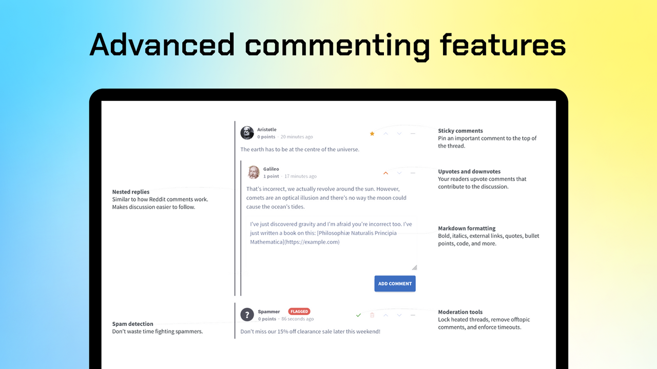 Commentify comments from Shopify – Advanced commenting features