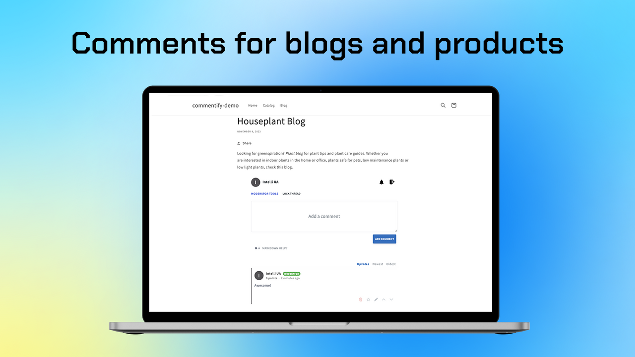 Commentify comments from Shopify – Blog comments