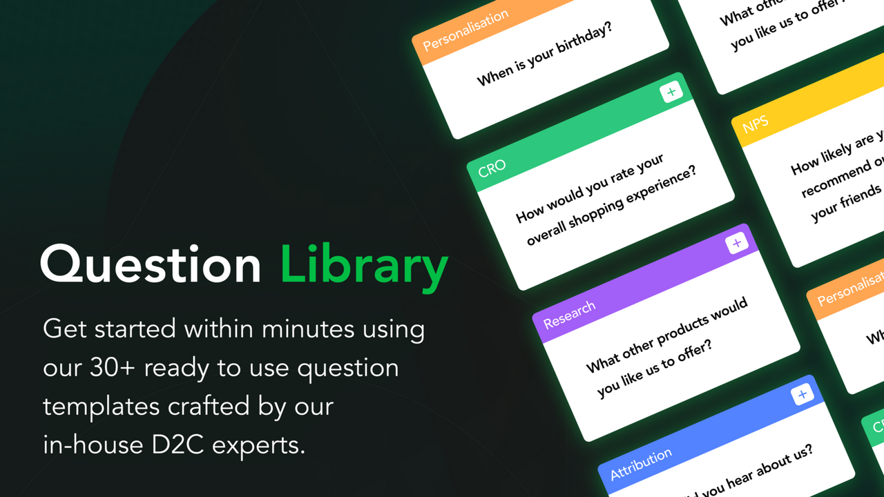 Question library with 7+ question types