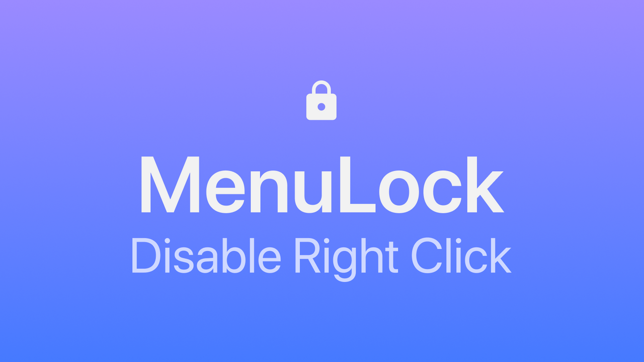 MenuLock ‑ Disable Right Click