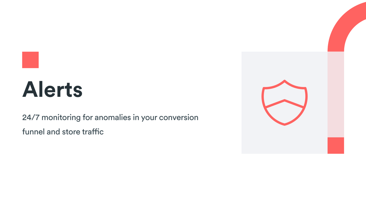 24/7 monitoring for anomalies in your conversion funnel