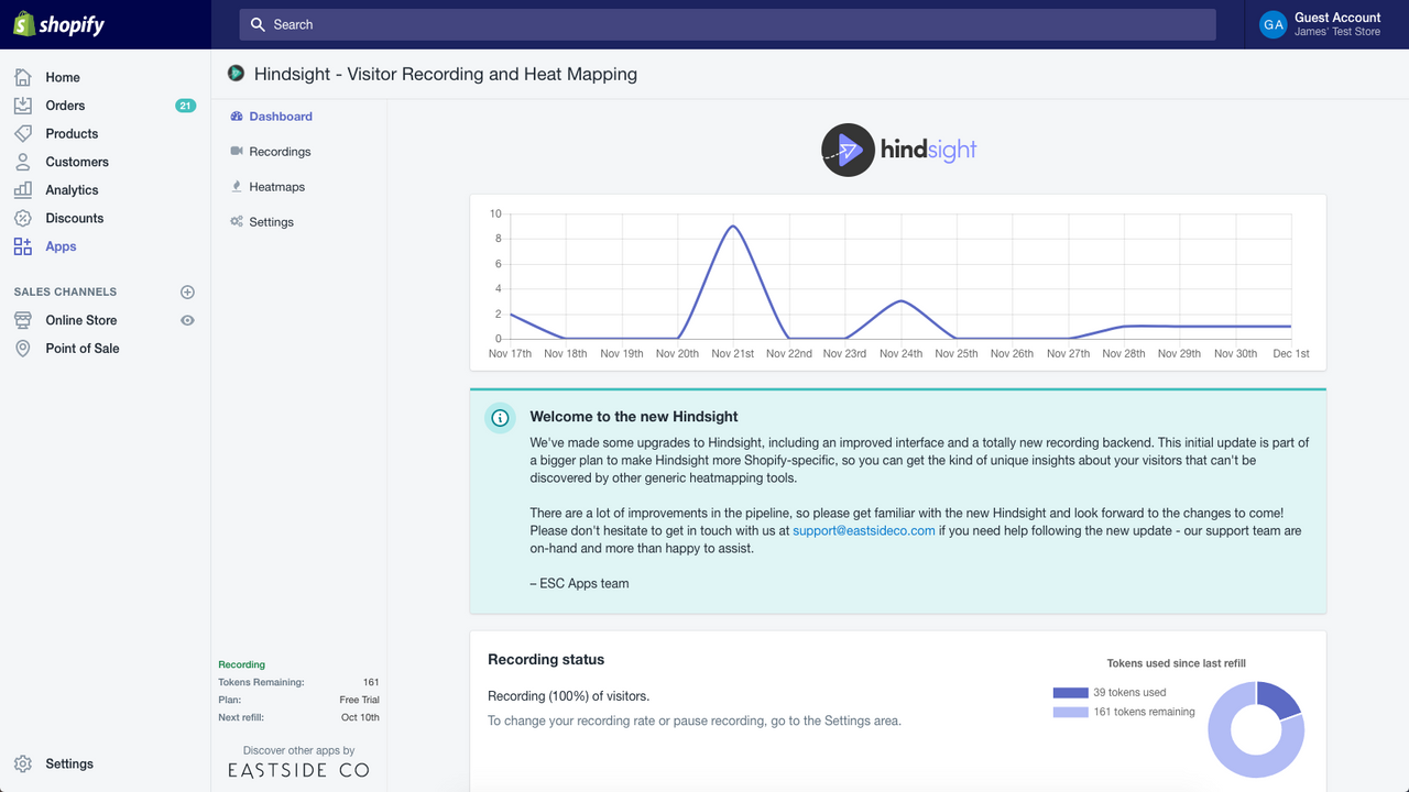 New easy-to-use dashboard for tracking your recording status.