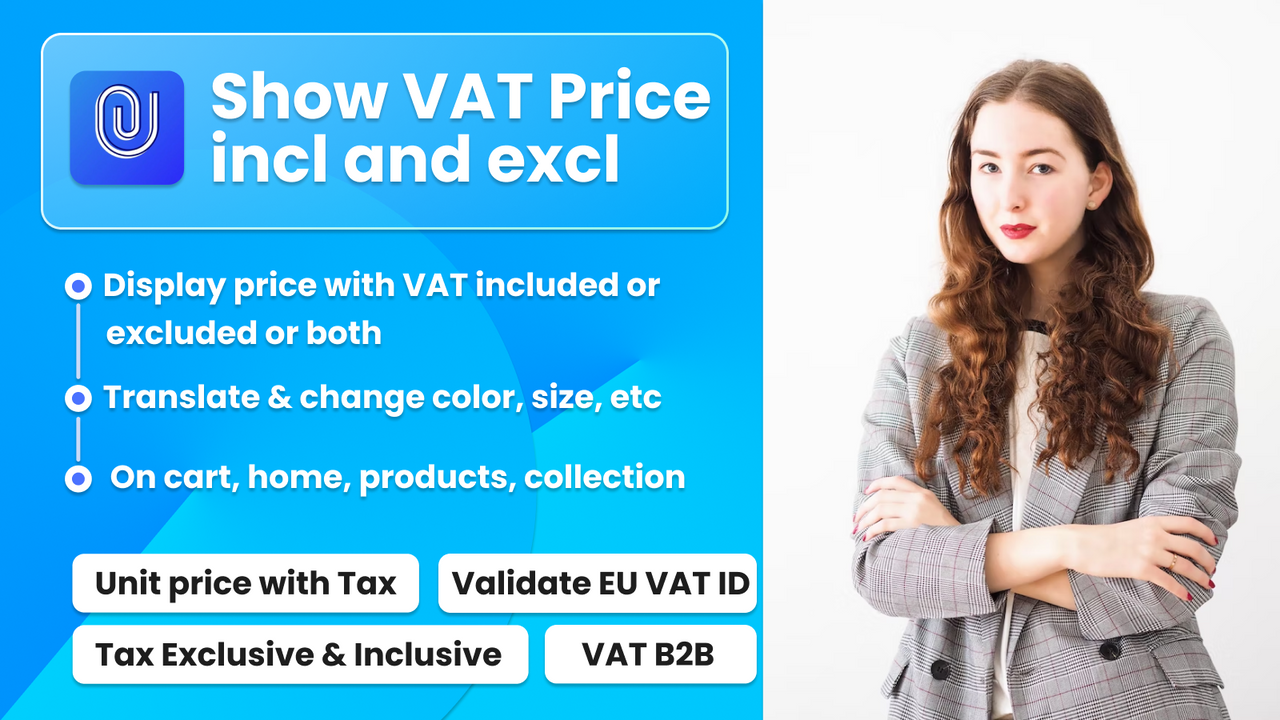 Validate VAT & Show vat exclusive and include price for products