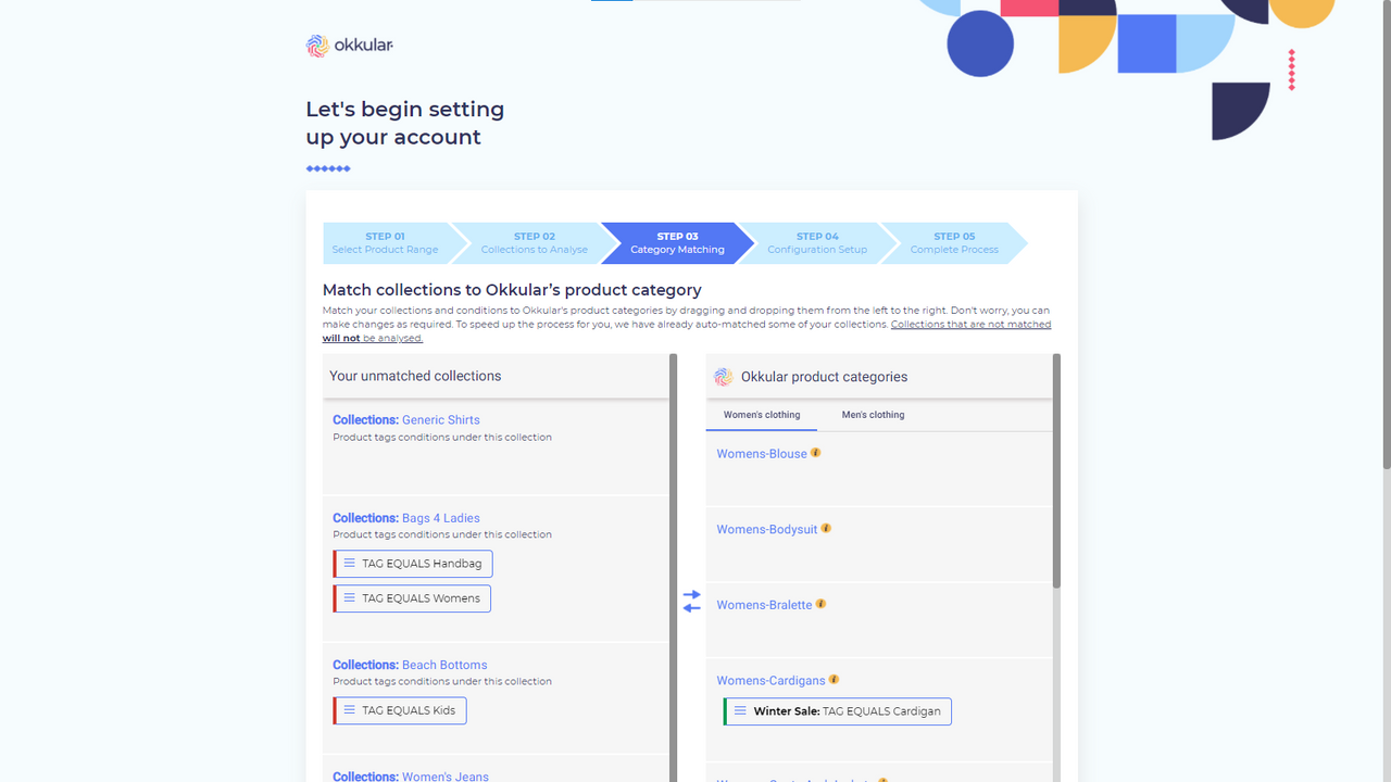 Onboarding Step 3 - Product Category Matching