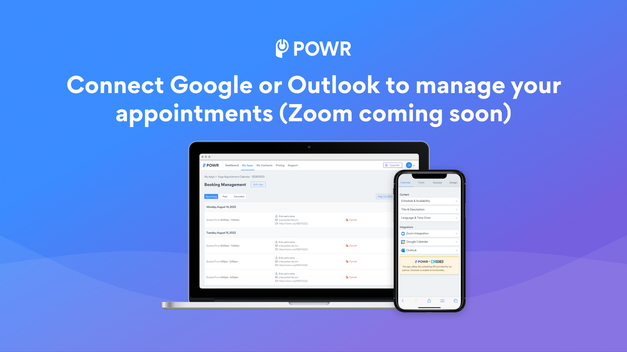 Connect Google or Outlook to manage appointments