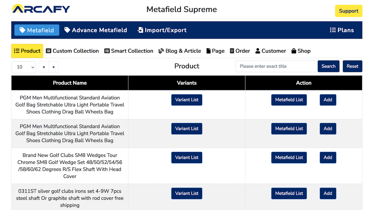 Metafield