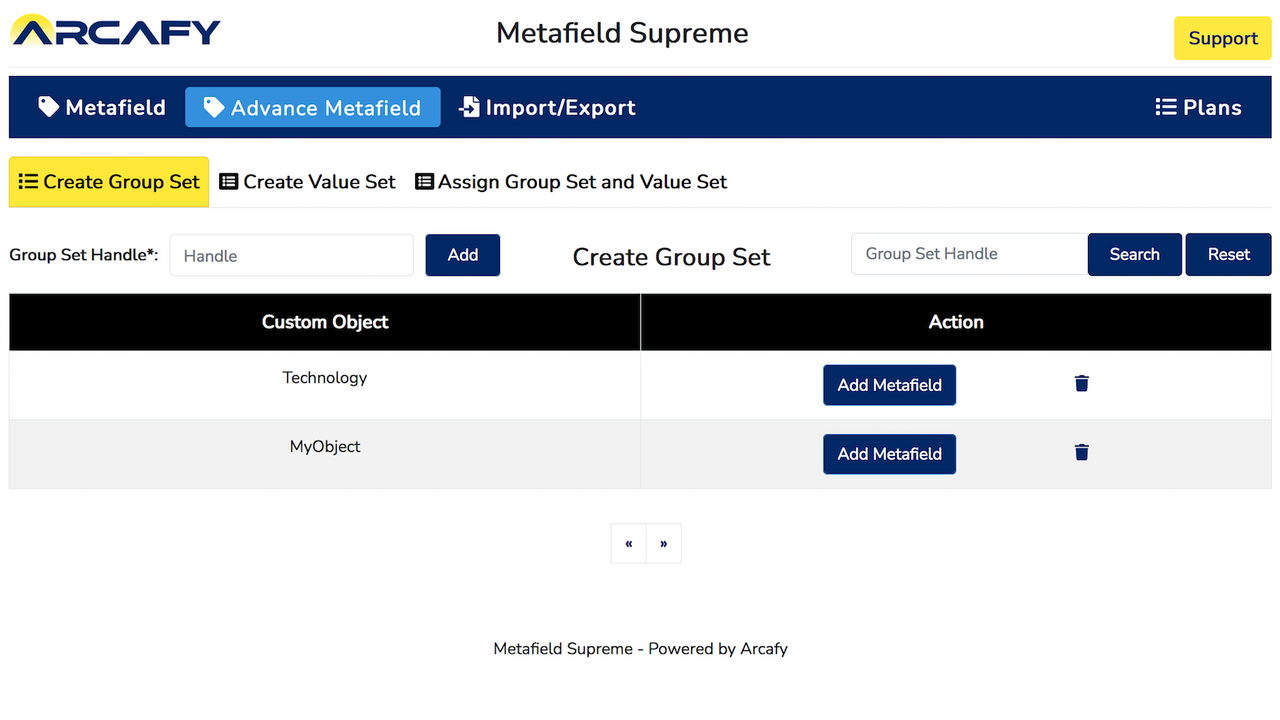 Metafield Group Set