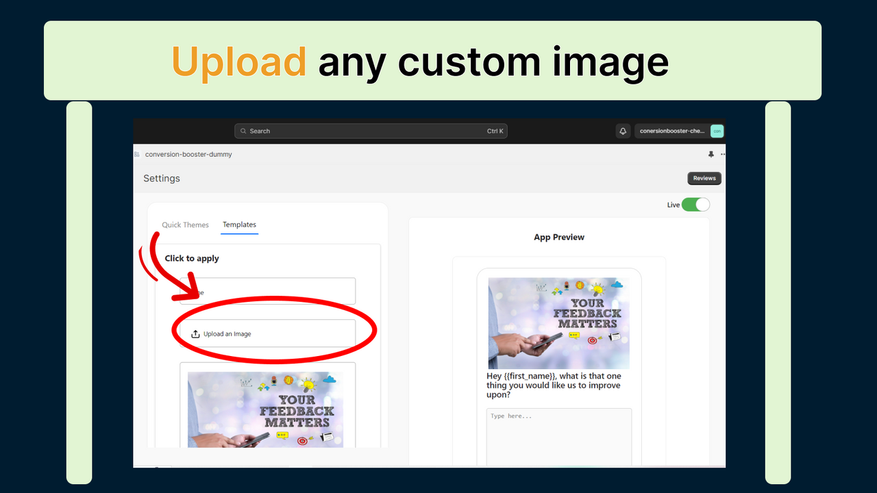 Display Custom Images on Feedback widget