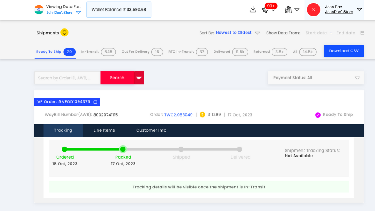 Real Time Shipment Tracking