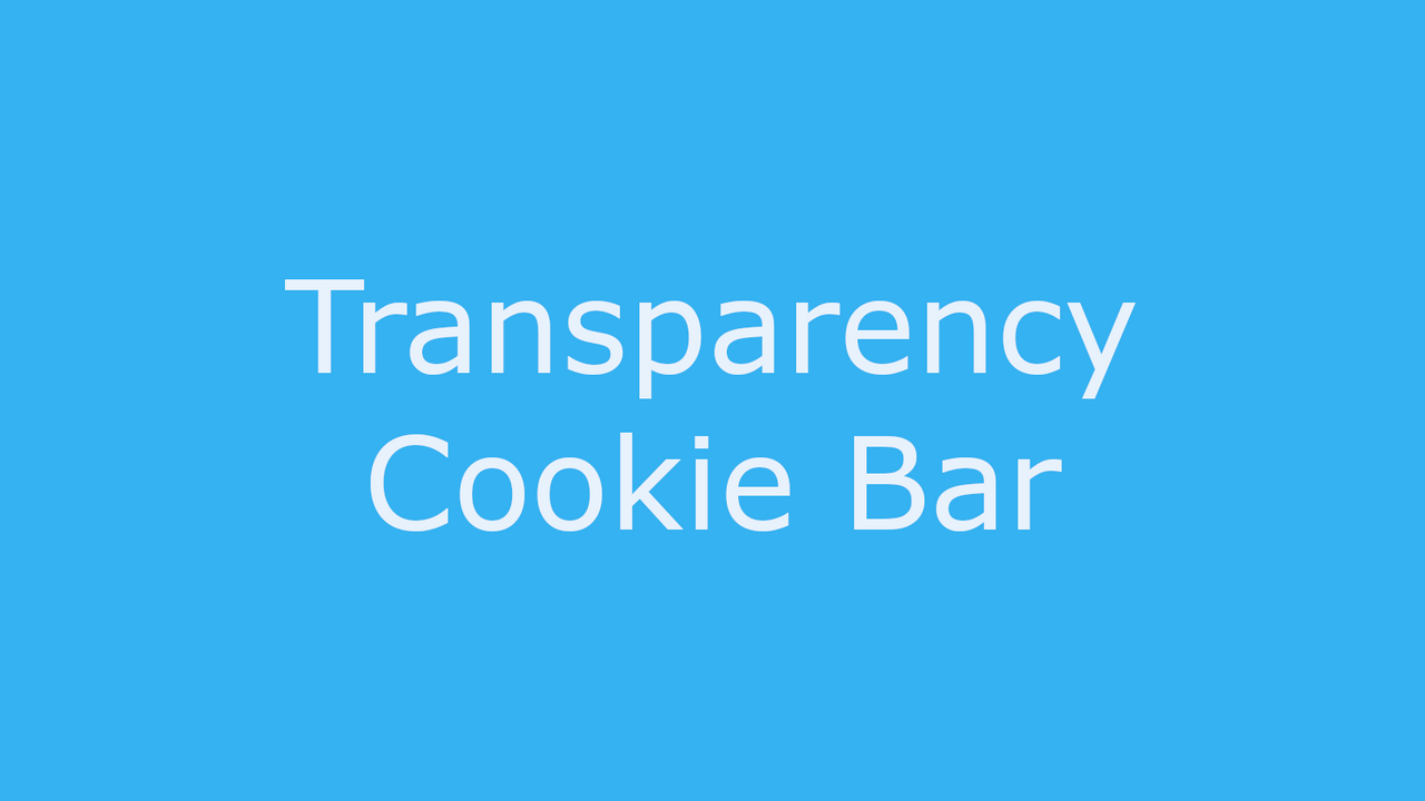 Transparency Cookie Bar