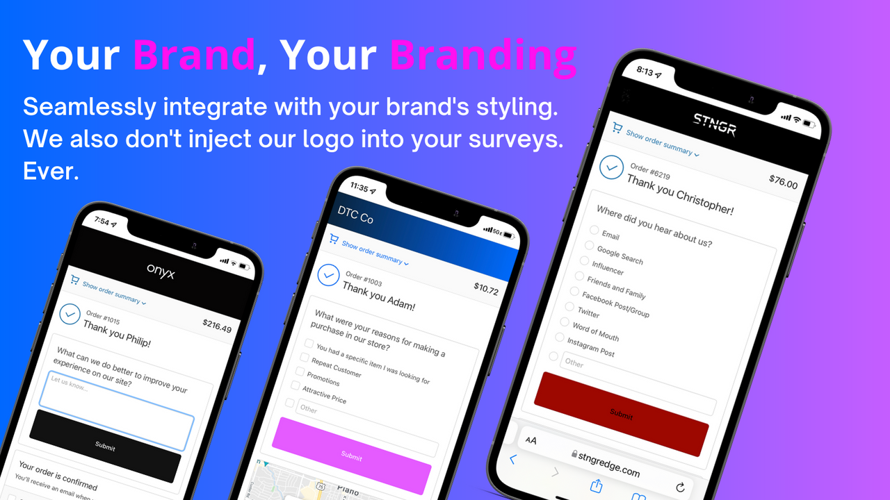 Post Purchase Surveys that Match Your Brand