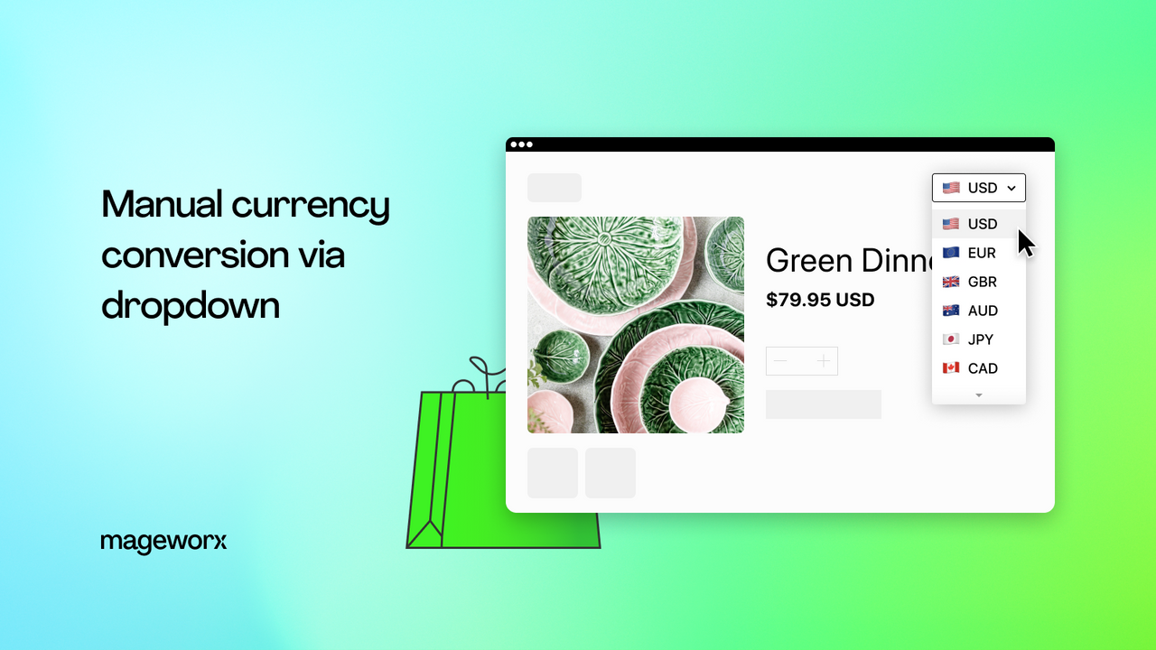 Manual currency conversion via dropdown