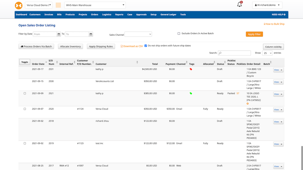 Open Sales Orders. Check Order Status. Assign Tags and more.