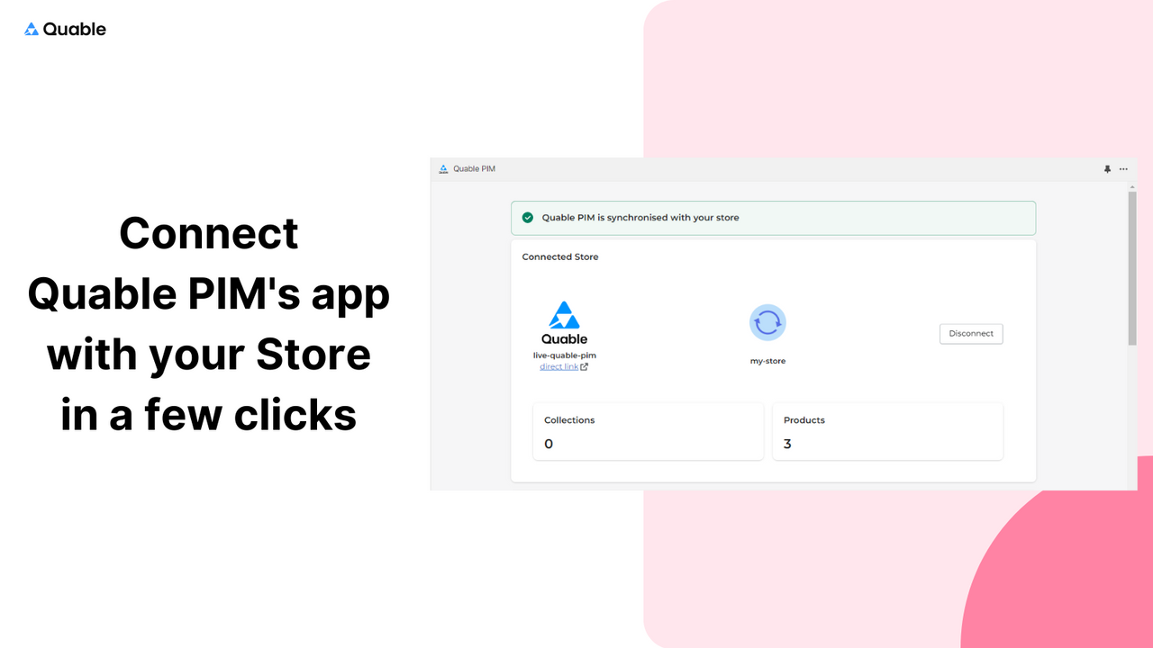 Connect the Quable PIM app with your Shopify Store