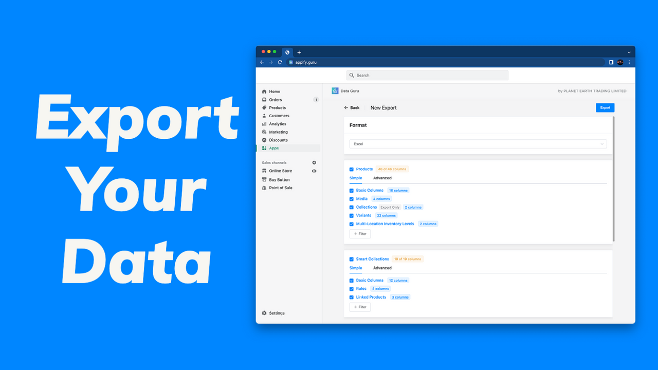 Export your data for editing and analysis