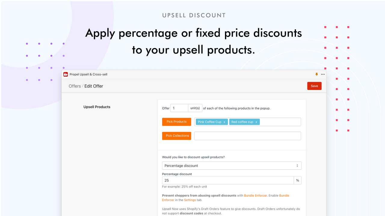 Upsell discounts