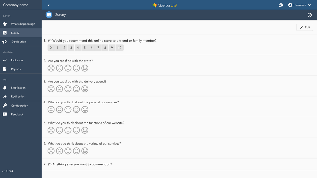 Survey section