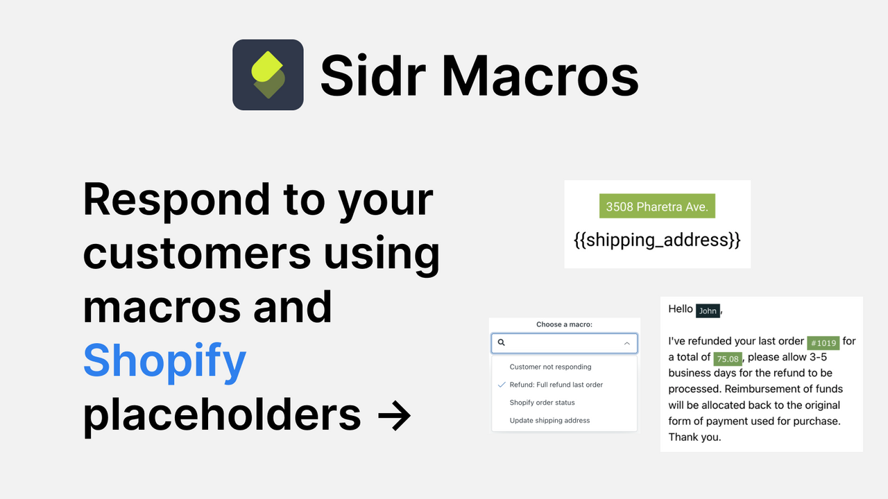 Sidr Zendesk and Gmail Macros