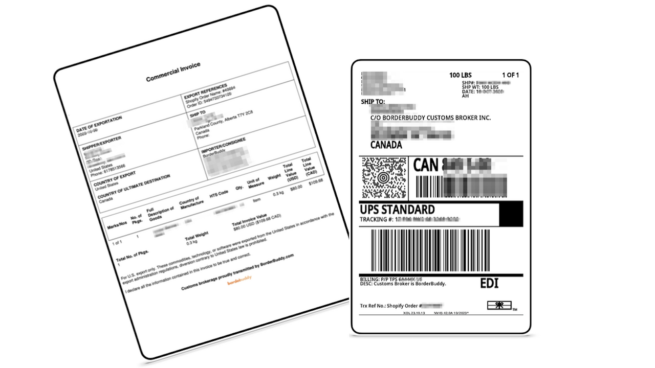 Auto Generated Commercial invoices and Print Ready Labels