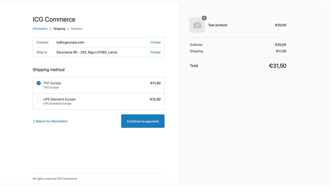 ICG Shipping Rates