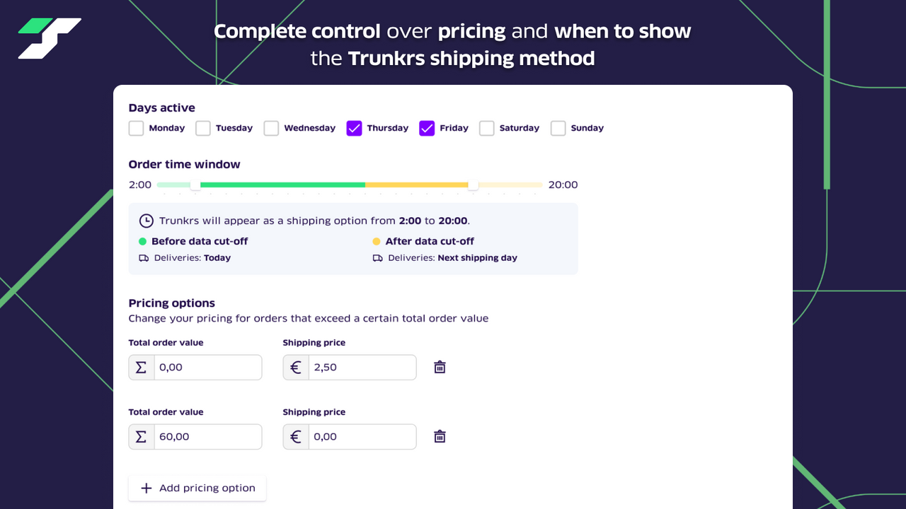 Easily manage your shipping schedules.