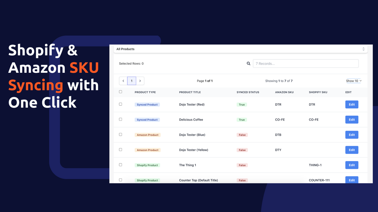 Shopify & Amazon SKU Syncing with One Click