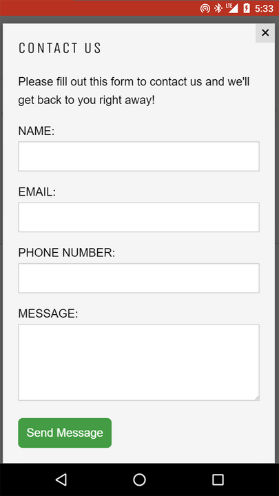 Responsive Mobile Contact Form