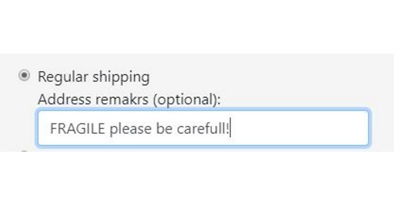 Add remarks for regular shipments