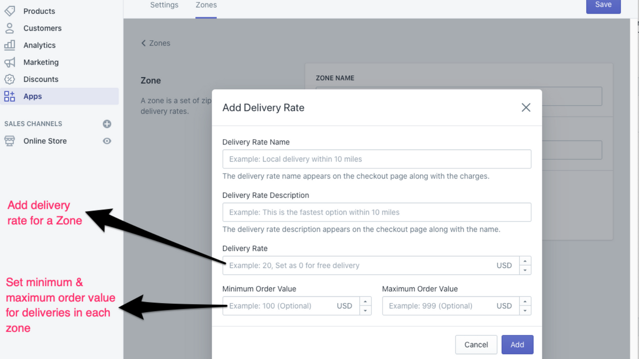 Local Delivery Rate by Zip code