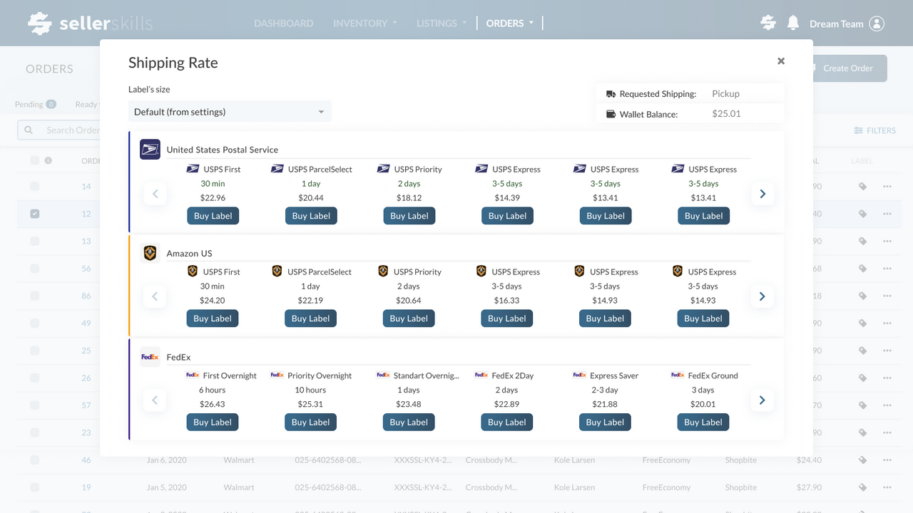SellerSkills buy shipping label
