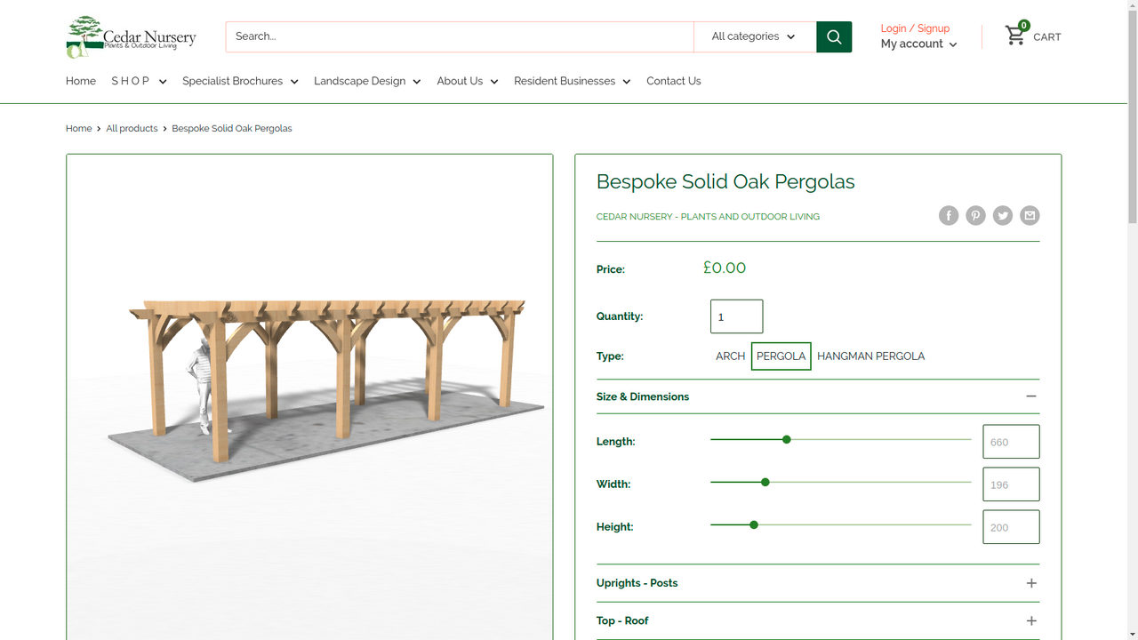 Pergola model in Warehouse theme.