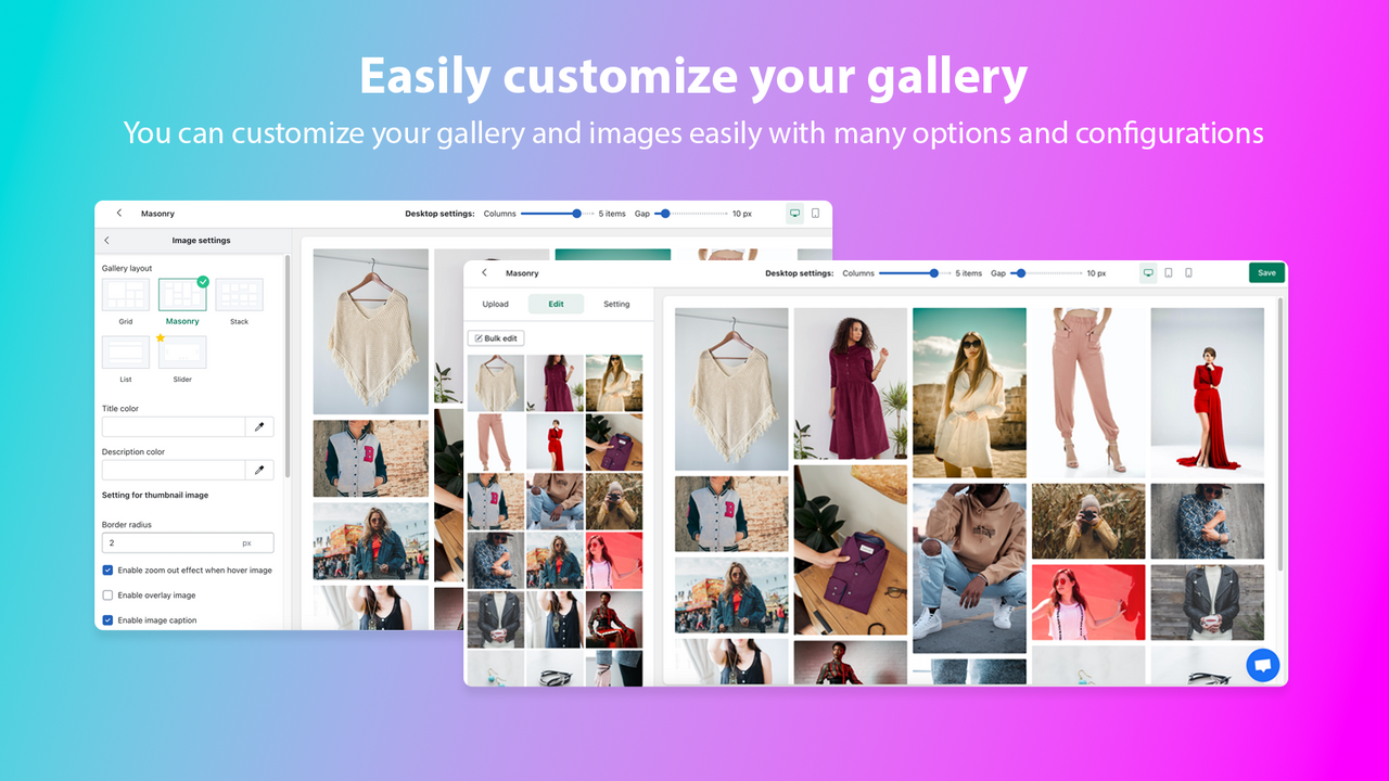 Photo gallery easy to customize